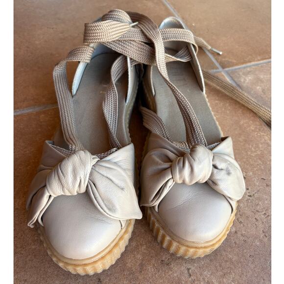 Fenty Puma by Rhianna Beige Bow Ballerina Style Creeper Sandals size 10 - Picture 5 of 16